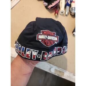 VINTAGE GLOBAL PRODUCTS INC HARLEY DAVIDSON MOTORCYCLE BLACK NYLON SKULL CAP
